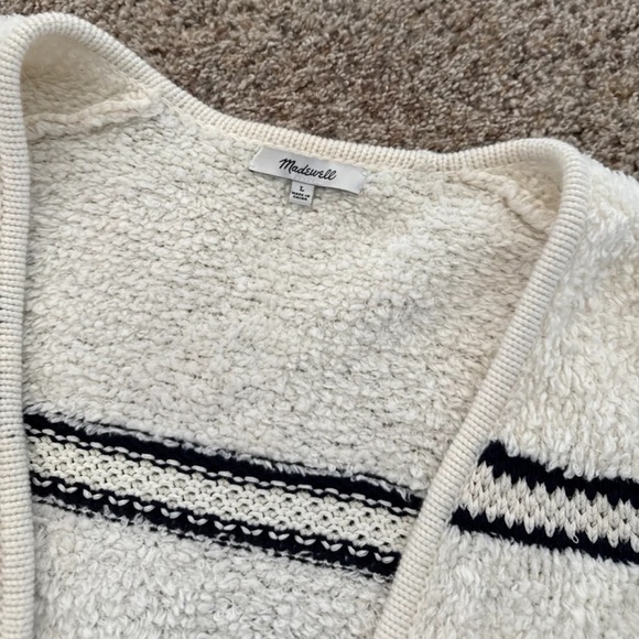 Madewell Striped Bouclé Cardigan Sweater 
size Large - Picture 9 of 12